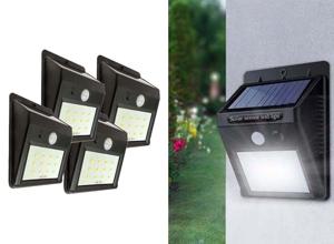 Grundig solar wandlamp - met sensor - voor buiten - 20 lm - 4 stuks