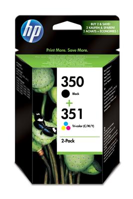 HP Cartridge multipack 350, 351 Zwart, Cyaan, Magenta, Geel HP Cartridge multipack 350, 351 Zwart, Cyaan, Magenta, Geel