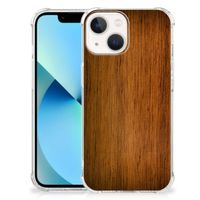 iPhone 13 mini Stevig Telefoonhoesje Donker Hout - thumbnail