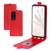 Honor 70 Pro Vertical Flip Hoesje met Kaarthouder - Rood