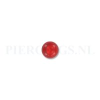 Balletje 1.6 mm acryl transparant rood 6 mm