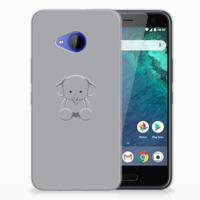 HTC U11 Life Telefoonhoesje met Naam Grijs Baby Olifant