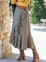 Casual Loose Plaid Skirt - thumbnail