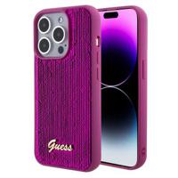 iPhone 15 Pro Max Guess Sequin Script Logo Cover - Magenta