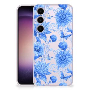 TPU Case voor Samsung Galaxy S24 Flowers Blue