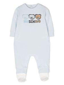 Moschino Kids teddy bear-print organic cotton body - Bleu