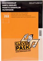 Cleverpack monsterenveloppen, ft 262 x 371 x 38 mm, met stripsluiting, wit, pak van 25 stuks - thumbnail