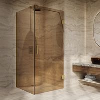 Saniclear Modern Brass brons glas douchecabine 120x70cm met 70cm deur anti-kalk geborsteld messing