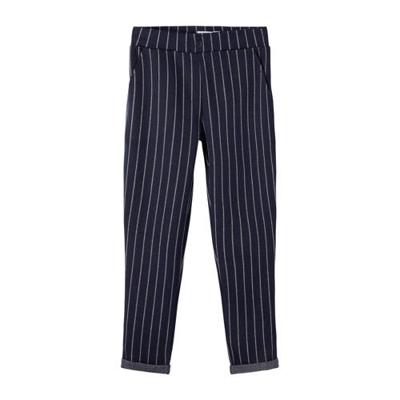 NAME IT KIDS gestreepte regular fit broek Domas donkerblauw