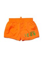 DSQUARED2 KIDS short de bain à logo Icon imprimé - Orange