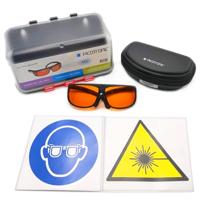 Laser Safety Glasses Set, certified to DIN EN207, 400-532nm. For laserwelding, lasercutting, lasermarking, laserengraving, cosmetic. Safe storage trough wall holder. Incl. h… - 70143348
