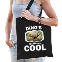 Dieren stoere t-rex dinosaurus tasje zwart volwassenen en kinderen - dinosaurs are cool cadeau boods - thumbnail