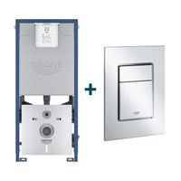 GROHE Rapid SLX inbouwreservoir met 3-in-1 set frame inclusief GROHE Skate cosmopolitan bedieningsplaat Chroom 0729160/sw107663/sw336183/ - thumbnail