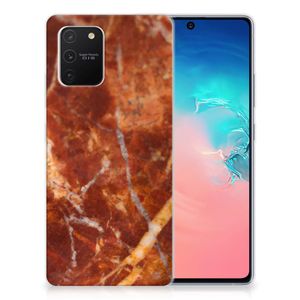 Samsung Galaxy S10 Lite TPU Siliconen Hoesje Marmer Bruin