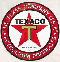 Texaco The Texas Company USA Logo Emaille Bord 12" / 30 cm - thumbnail