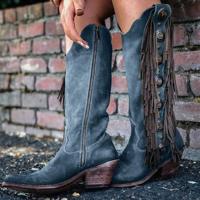 Women Cowgirl Western Slip-on Boot Shoes