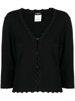 CHANEL Pre-Owned cardigan en crochet à col v - Noir