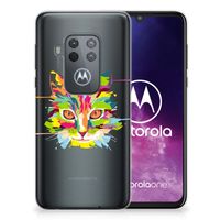 Motorola One Zoom Telefoonhoesje met Naam Cat Color - thumbnail