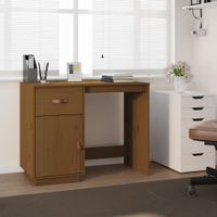 Bureau 95x50x75 cm massief grenenhout honingbruin