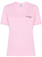 MSGM t-shirt en coton à logo brodé - Rose