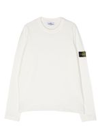 Stone Island Junior pull à patch logo - Blanc