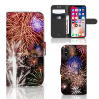 Apple iPhone X | Xs Wallet Case met Pasjes Vuurwerk