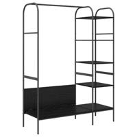 vidaXL Kledingrek Met Planken Zwart Eiken Groot 120X44X160 cm Stijlvol En Duurzaam Engineered Wood Opbergorganiser Voor Slaapkamer Inloopkast Kleding Kleding Industrieel Wandgemonteerd Plankeenheid