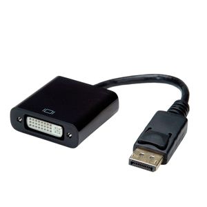 Value 12.99.3137 DisplayPort-kabel DisplayPort / DVI Adapterkabel DisplayPort-stekker, DVI-D 24+1-polige bus 0.15 m Zwart