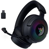 Razer Kraken V4 - Draadloze Gaming Headset (3 Modes Connectiviteit, TriForce 40mm Drivers, 9-Zone RGB Earcup Verlichting, Mix & Volume aanpassingen, THX Spatial Audio) Zwart