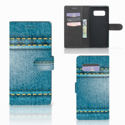 Samsung Galaxy Note 8 Wallet Case met Pasjes Jeans Samsung Galaxy Note 8 Wallet Case met Pasjes Jeans