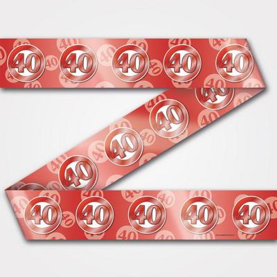 Decoratie lint 40 jaar rood