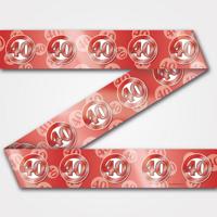 Decoratie lint 40 jaar rood