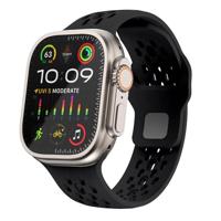 By Qubix - Ultimate Sport Edition bandje - Zwart - Compatible met Apple Watch 44mm / 45mm / 46mm / 49mm - Compatible Apple watch bandjes