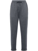 Brunello Cucinelli pantalon de jogging à lien de resserrage - Gris