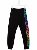 Versace Kids pantalon de jogging à rayures latérales - Noir