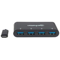 Manhattan 162746 interface hub USB 3.2 Gen 1 (3.1 Gen 1) Type-C 5000 Mbit/s Zwart - thumbnail