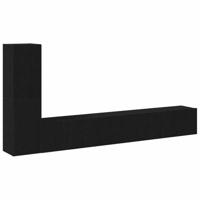 vidaXL Modern zwart eiken entertainmentcentrum met veel opslagruimte en ingebouwde schappen | Rechthoekig TV-meubel voor woonkamer, duurzame MDF-constructie met verstelbare armleuningen