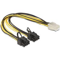 Delock 83433 kabel PCI Express stroomvoorziening 6-pins female > 2 x 8 pin stekker
