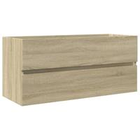 vidaXL Wastafelkast 100x38,5x45 cm bewerkt hout sonoma eikenkleurig, wastafelkast, wastafelkastje, badkamerkast, badkamer wastafel kast, wastafel kast