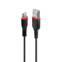 LINDY 31291 1m versterkt USB type A naar Lightning oplaadkabel