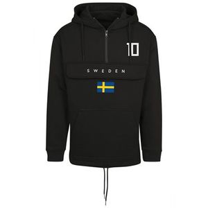 FC Eleven - Sweden Vlag Anorak Hoodie - Zwart