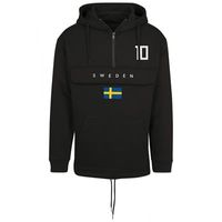 FC Eleven - Sweden Vlag Anorak Hoodie - Zwart