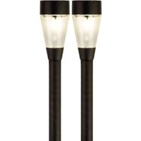 2x Buiten/tuin LED zwarte stekers Jive solar verlichting 32 cm - thumbnail