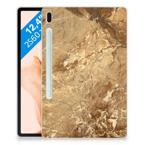 Samsung Galaxy Tab S7FE Tablet Back Cover Marmer Creme