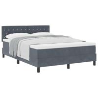 vidaXL Boxspringbed met matras fluweel donkergrijs 160x200 cm