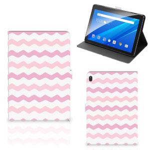 Lenovo Tab E10 Tablet Hoes Waves Roze