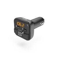 Hama FM Transmitter voor autoradio met AUX, USB en autolader (auto-adapter voor sigarettenaansteker aansluiting met 3,5 mm jack aansluiting en 2 USB-poorten voor USB-stick en voor opladen) zwart