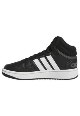 adidas Uniseks-Kind Hoops Mid Shoes, Core Black/Cloud White/Grey Six, 28 EU