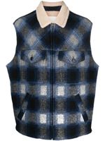 MARANT gilet texturé à carreaux - Bleu - thumbnail