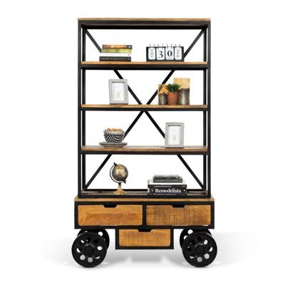 Wandkast Noxx (hoog) | Lichtbruin Zwart Bruin